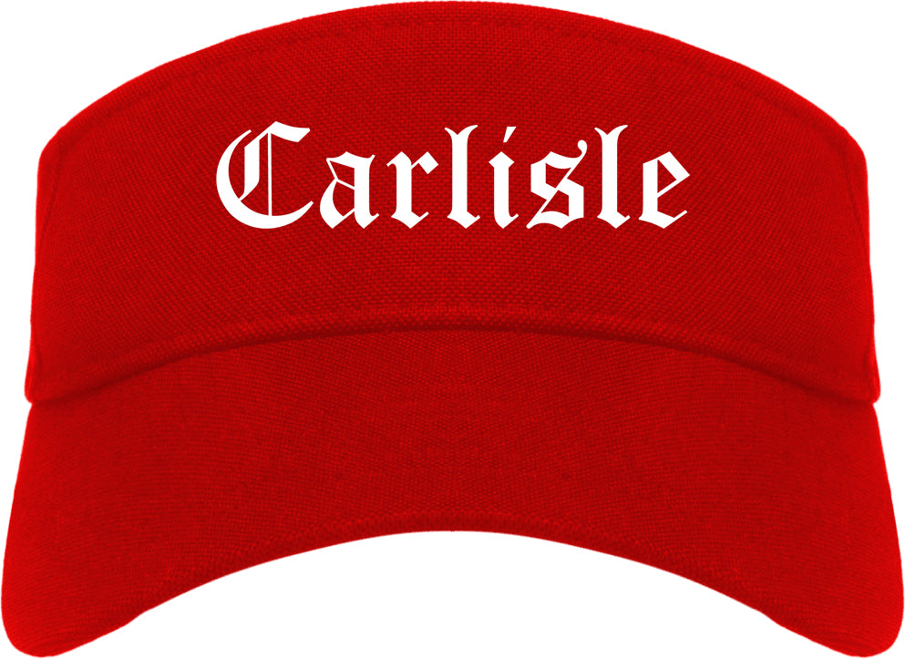 Carlisle Pennsylvania PA Old English Mens Visor Cap Hat Red