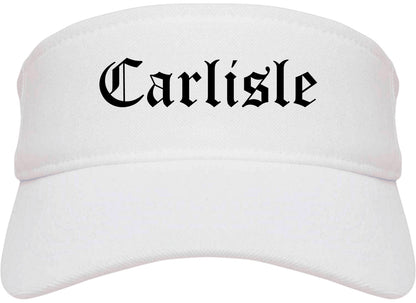 Carlisle Pennsylvania PA Old English Mens Visor Cap Hat White