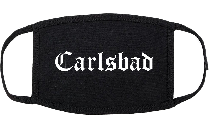Carlsbad California CA Old English Cotton Face Mask Black
