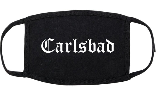 Carlsbad California CA Old English Cotton Face Mask Black
