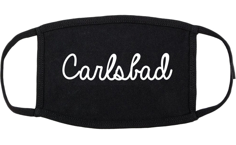 Carlsbad California CA Script Cotton Face Mask Black
