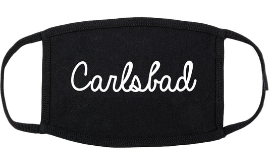 Carlsbad California CA Script Cotton Face Mask Black
