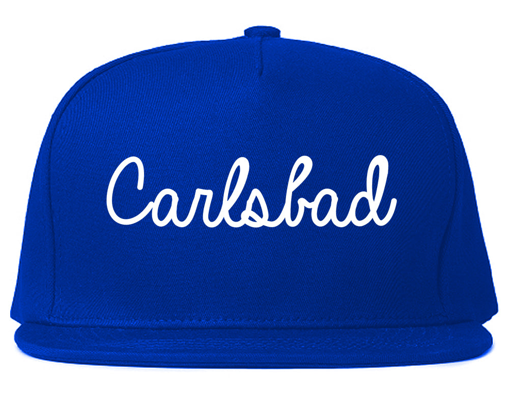 Carlsbad California CA Script Mens Snapback Hat Royal Blue