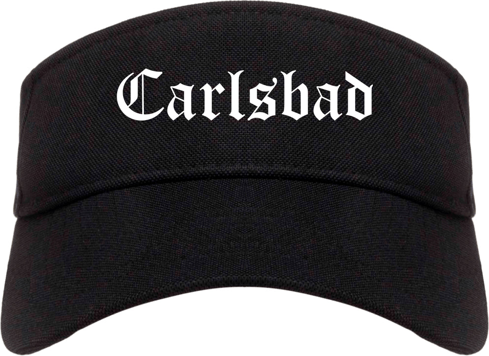 Carlsbad California CA Old English Mens Visor Cap Hat Black