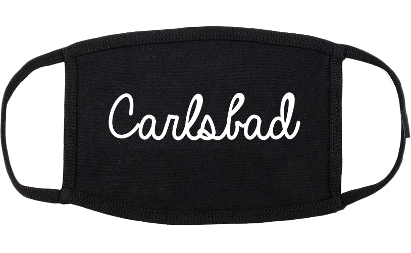 Carlsbad New Mexico NM Script Cotton Face Mask Black
