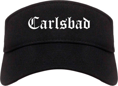 Carlsbad New Mexico NM Old English Mens Visor Cap Hat Black