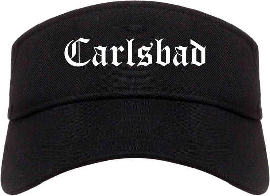 Carlsbad New Mexico NM Old English Mens Visor Cap Hat Black