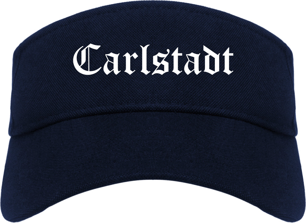 Carlstadt New Jersey NJ Old English Mens Visor Cap Hat Navy Blue