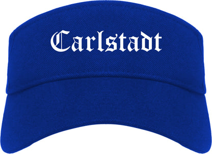 Carlstadt New Jersey NJ Old English Mens Visor Cap Hat Royal Blue