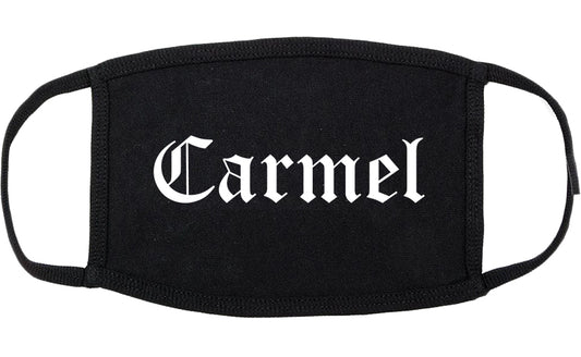 Carmel Indiana IN Old English Cotton Face Mask Black