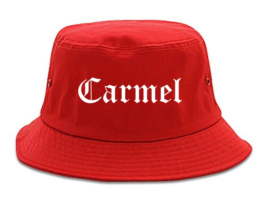 Carmel Indiana IN Old English Mens Bucket Hat Red