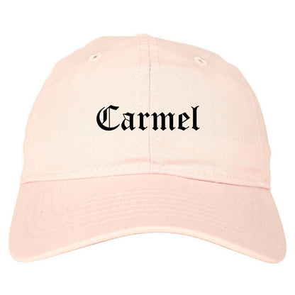 Carmel Indiana IN Old English Mens Dad Hat Baseball Cap Pink