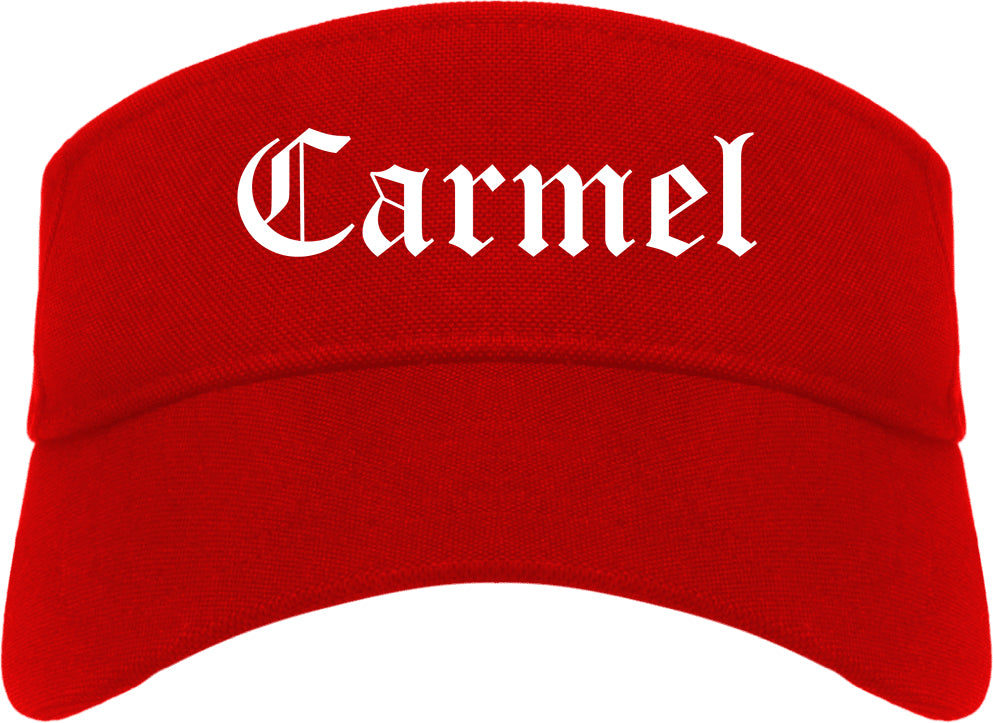 Carmel Indiana IN Old English Mens Visor Cap Hat Red