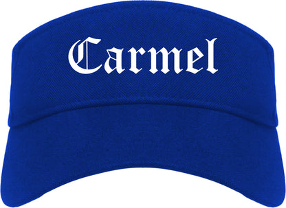 Carmel Indiana IN Old English Mens Visor Cap Hat Royal Blue
