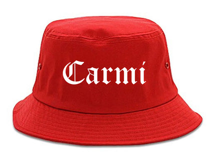 Carmi Illinois IL Old English Mens Bucket Hat Red