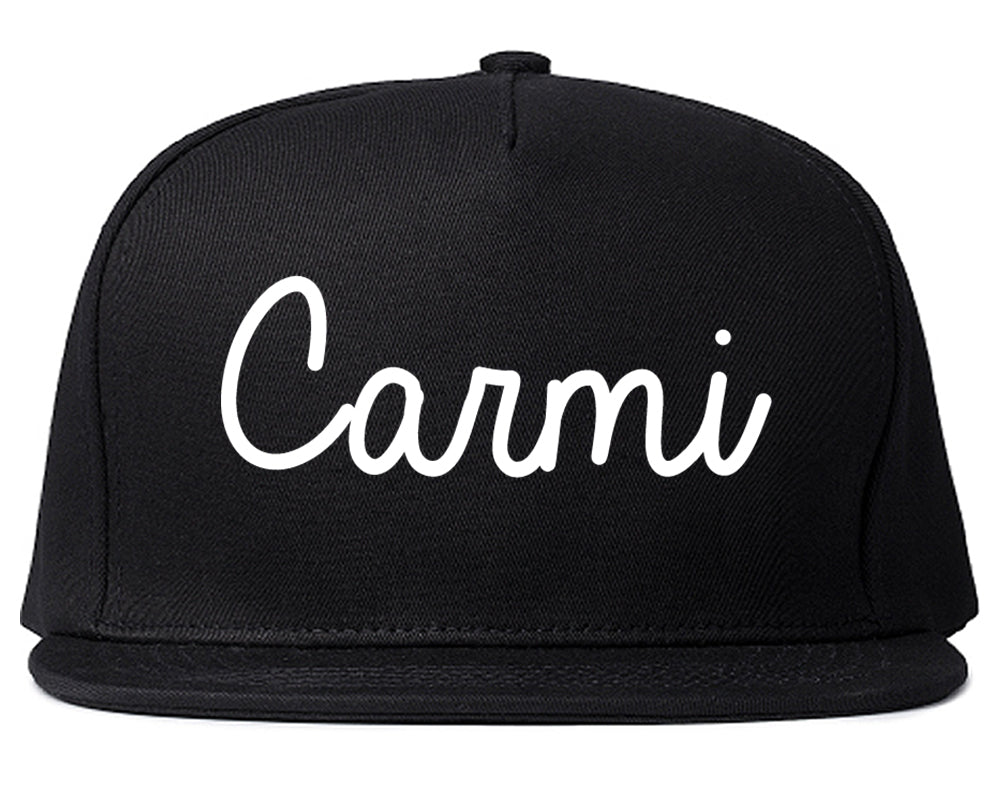 Carmi Illinois IL Script Mens Snapback Hat Black