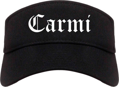 Carmi Illinois IL Old English Mens Visor Cap Hat Black