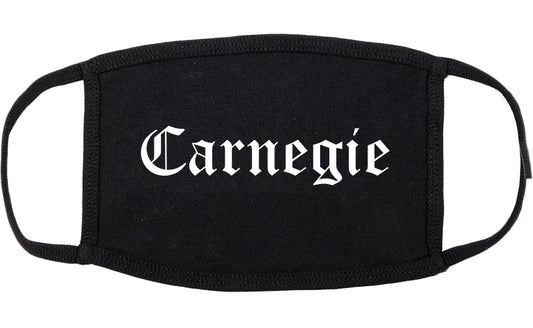Carnegie Pennsylvania PA Old English Cotton Face Mask Black