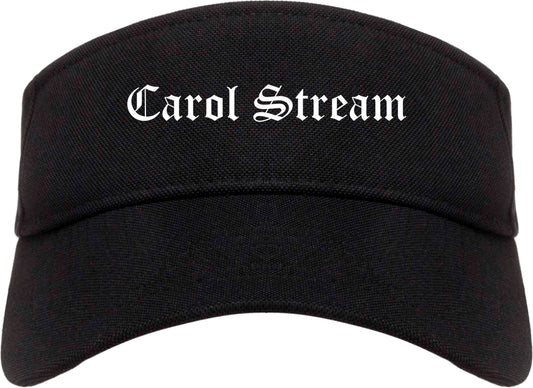 Carol Stream Illinois IL Old English Mens Visor Cap Hat Black