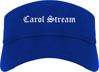 Carol Stream Illinois IL Old English Mens Visor Cap Hat Royal Blue