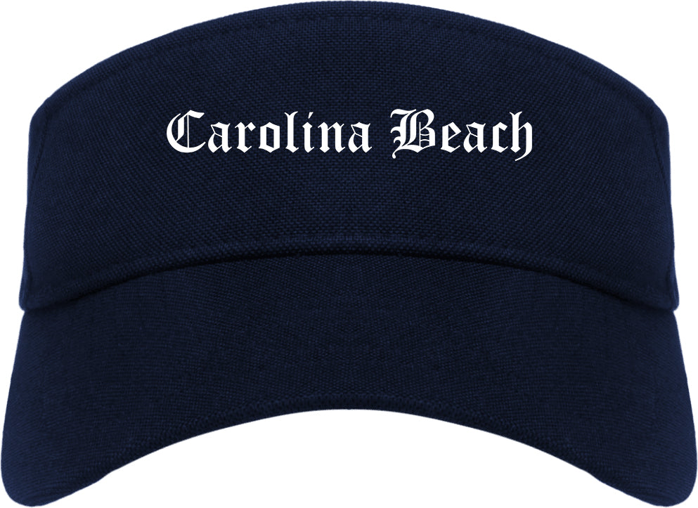 Carolina Beach North Carolina NC Old English Mens Visor Cap Hat Navy Blue