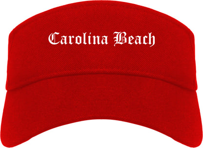 Carolina Beach North Carolina NC Old English Mens Visor Cap Hat Red
