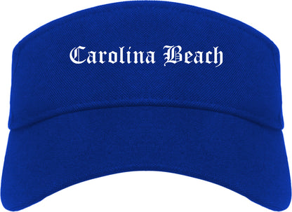 Carolina Beach North Carolina NC Old English Mens Visor Cap Hat Royal Blue