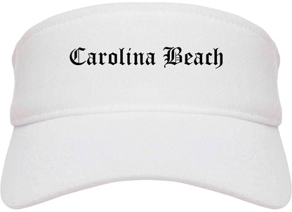 Carolina Beach North Carolina NC Old English Mens Visor Cap Hat White