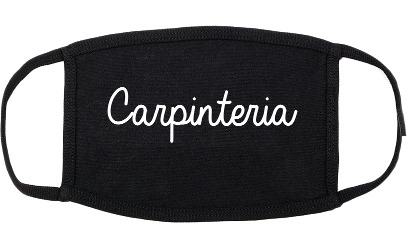 Carpinteria California CA Script Cotton Face Mask Black