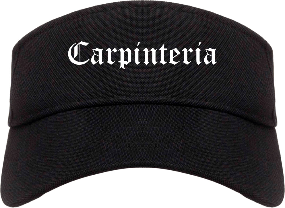 Carpinteria California CA Old English Mens Visor Cap Hat Black