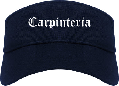 Carpinteria California CA Old English Mens Visor Cap Hat Navy Blue
