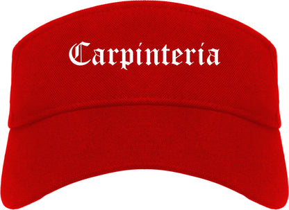 Carpinteria California CA Old English Mens Visor Cap Hat Red