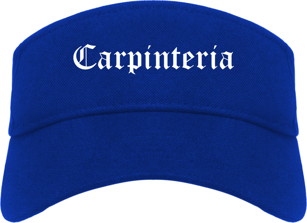 Carpinteria California CA Old English Mens Visor Cap Hat Royal Blue