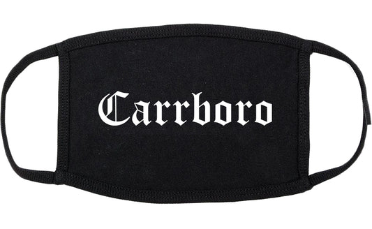 Carrboro North Carolina NC Old English Cotton Face Mask Black