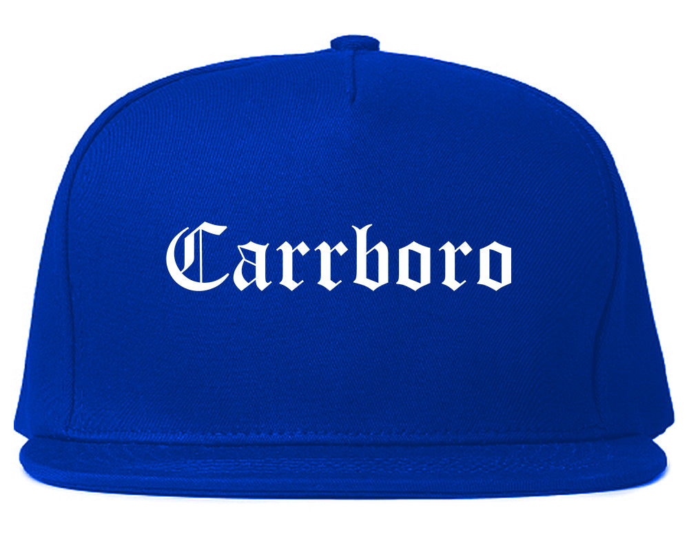 Carrboro North Carolina NC Old English Mens Snapback Hat Royal Blue