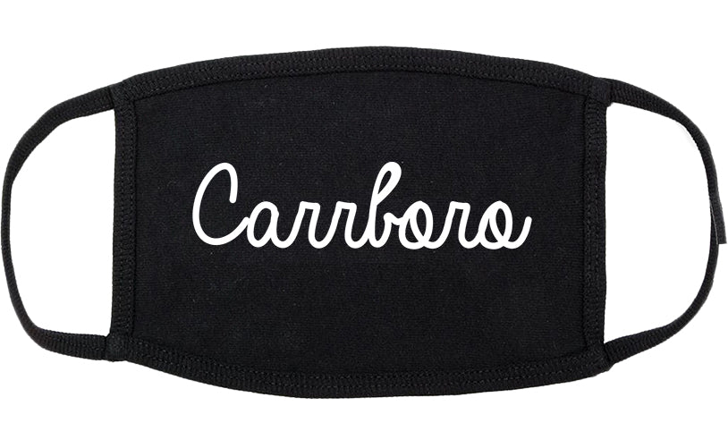 Carrboro North Carolina NC Script Cotton Face Mask Black