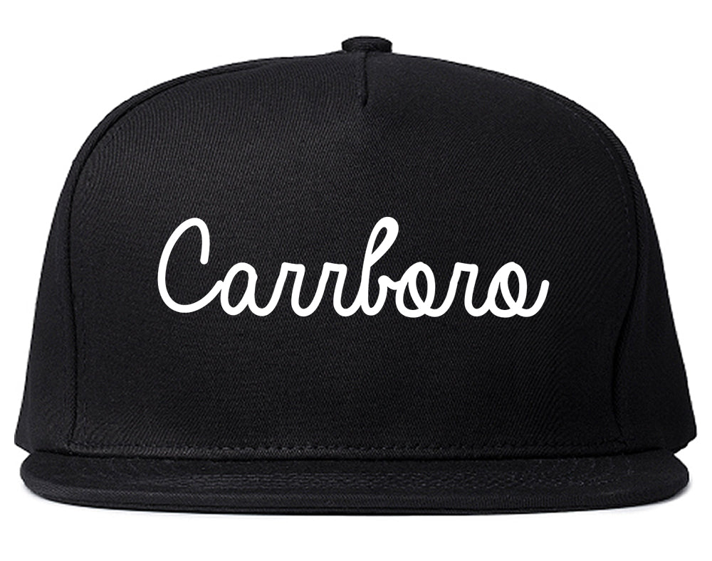 Carrboro North Carolina NC Script Mens Snapback Hat Black