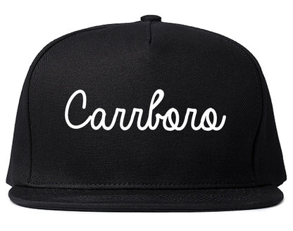 Carrboro North Carolina NC Script Mens Snapback Hat Black