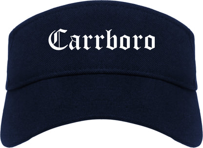 Carrboro North Carolina NC Old English Mens Visor Cap Hat Navy Blue