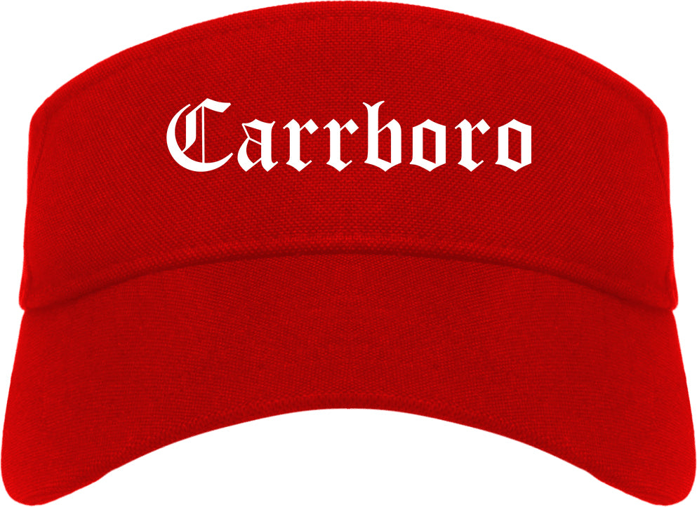 Carrboro North Carolina NC Old English Mens Visor Cap Hat Red