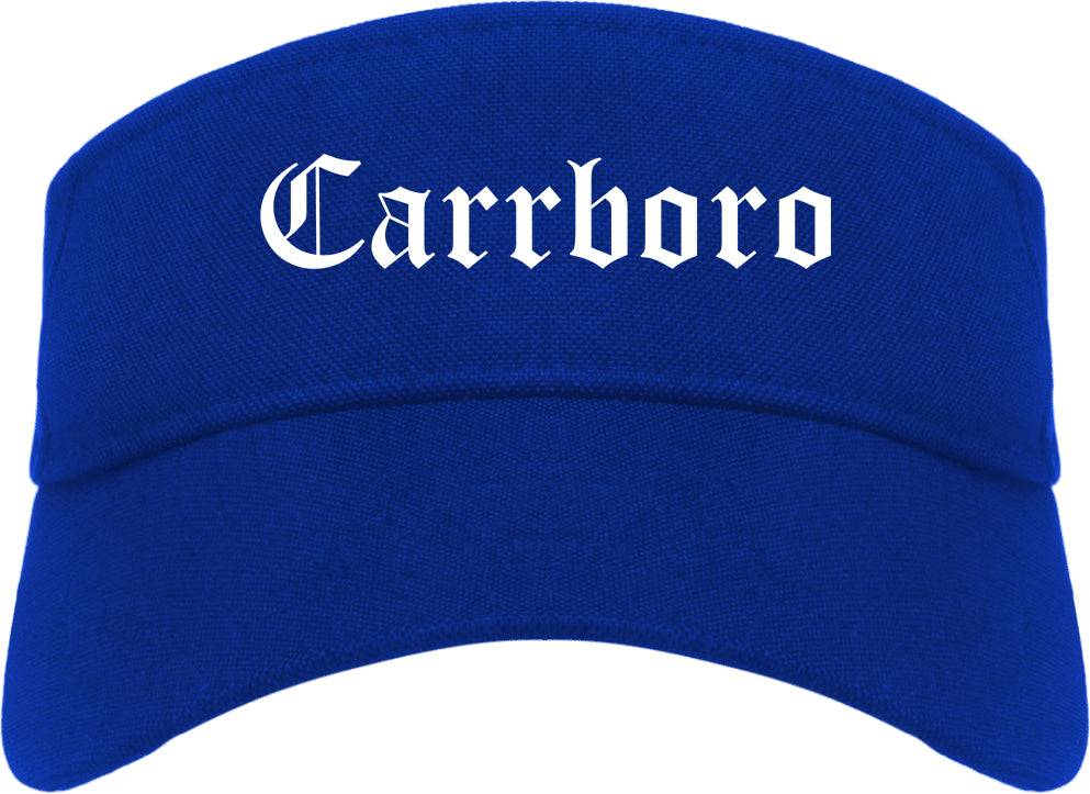 Carrboro North Carolina NC Old English Mens Visor Cap Hat Royal Blue
