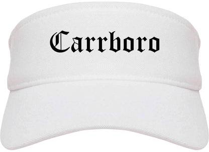 Carrboro North Carolina NC Old English Mens Visor Cap Hat White