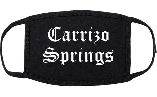 Carrizo Springs Texas TX Old English Cotton Face Mask Black