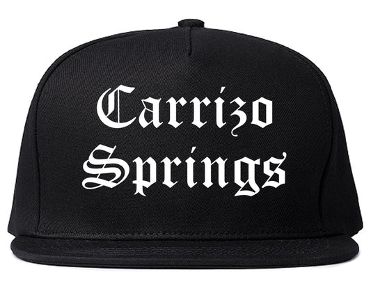 Carrizo Springs Texas TX Old English Mens Snapback Hat Black