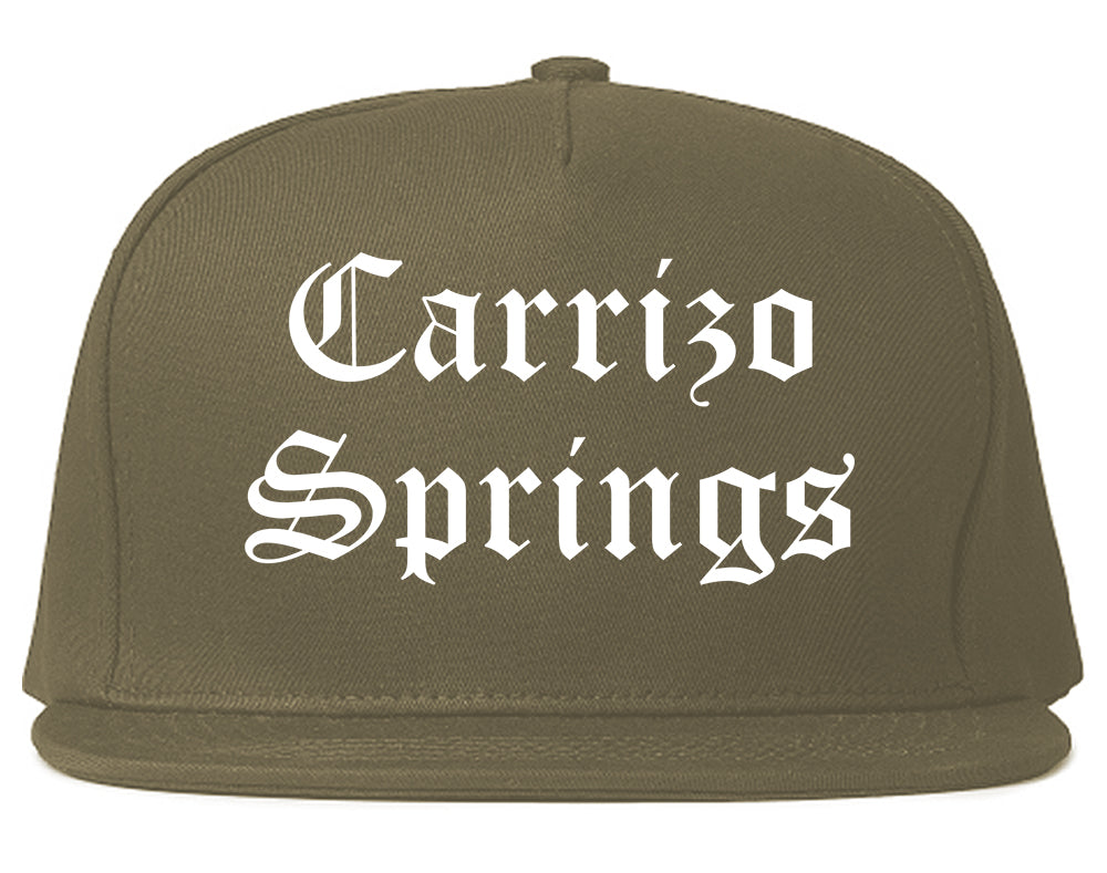 Carrizo Springs Texas TX Old English Mens Snapback Hat Grey