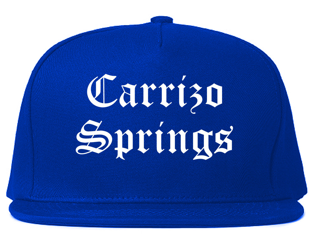 Carrizo Springs Texas TX Old English Mens Snapback Hat Royal Blue