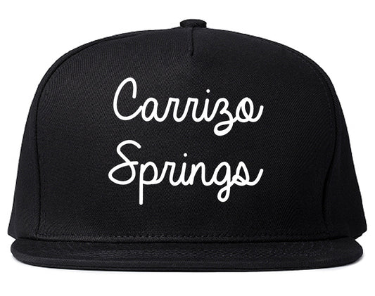 Carrizo Springs Texas TX Script Mens Snapback Hat Black