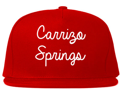 Carrizo Springs Texas TX Script Mens Snapback Hat Red