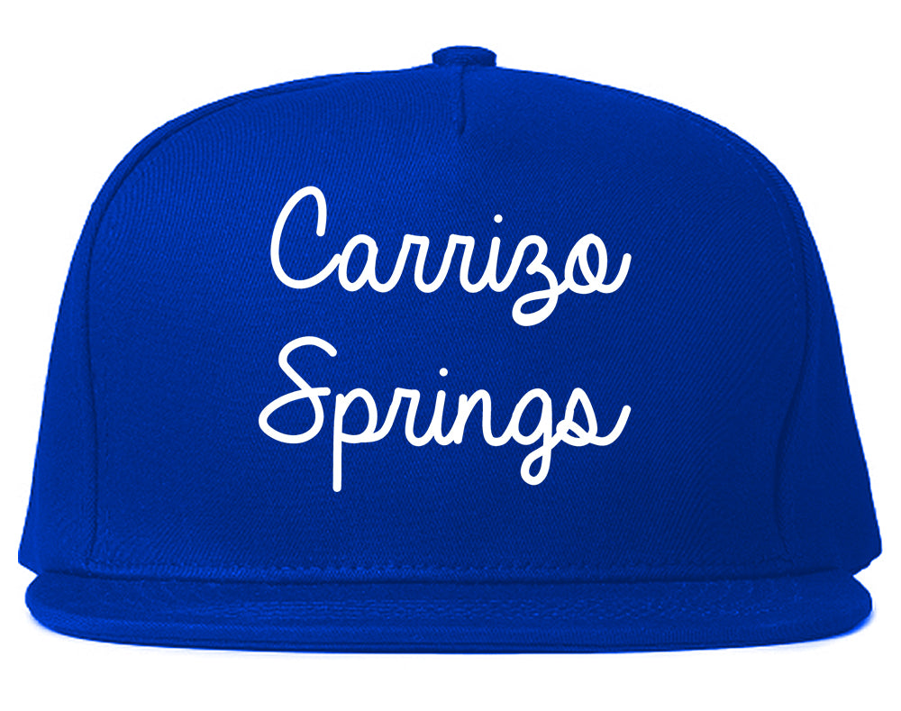 Carrizo Springs Texas TX Script Mens Snapback Hat Royal Blue