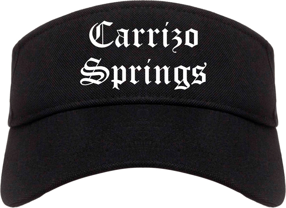 Carrizo Springs Texas TX Old English Mens Visor Cap Hat Black